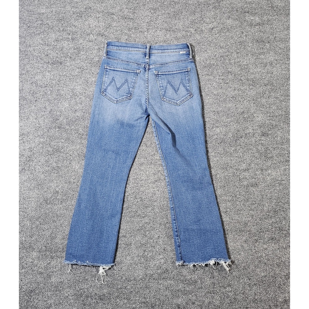 Mother The Insider Crop Step Fray Jeans Womens 27 Wash Work Hard Play Harder - Picture 2 of 5
